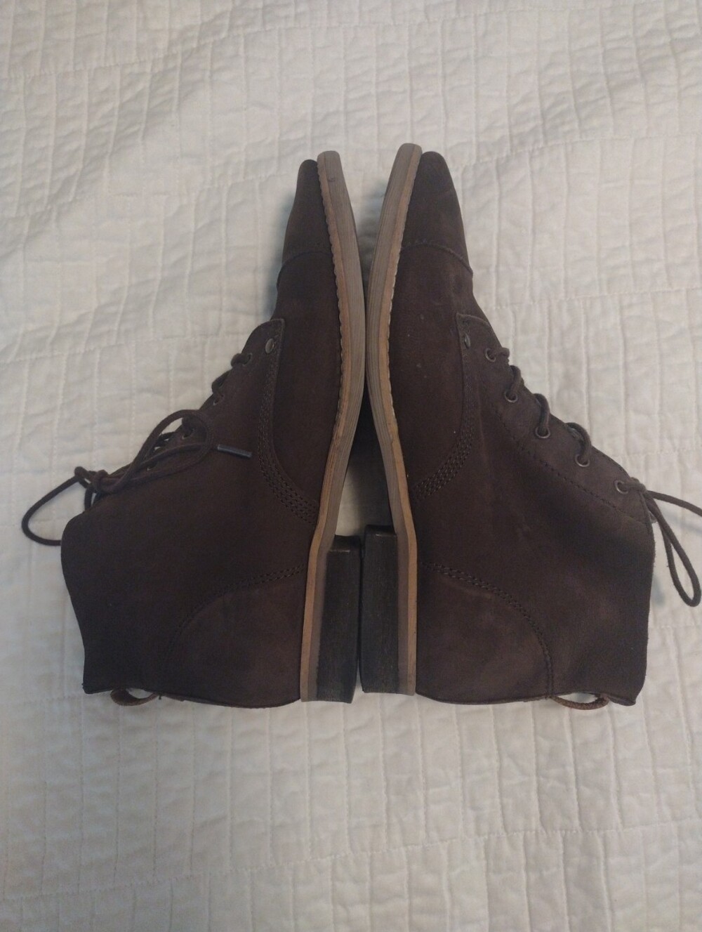 Diba Eli Genuine Suede Booties Women's 8 Lace Up Ankle Boots Chocolate Brown - Picture 4 of 10